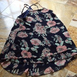 Beach Royal Navy floral fully lined 18” bust 32”L